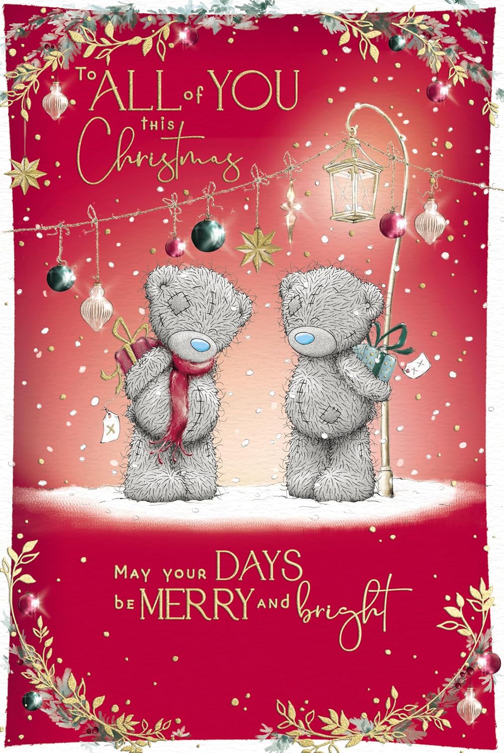 Bears Holding Gifts To All Of You Christmas Card