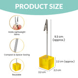 Photo Holder Clip with Square Yellow Coloured Resin Base