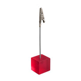 Photo Holder Clip with Square Pink Coloured Resin Base