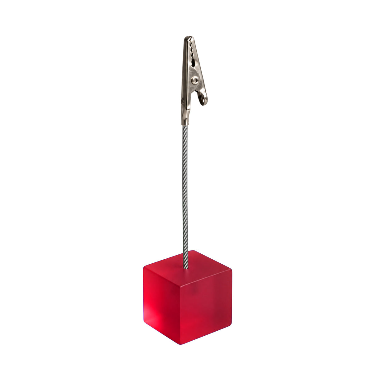 Photo Holder Clip with Square Pink Coloured Resin Base