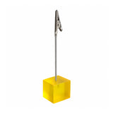 Photo Holder Clip with Square Yellow Coloured Resin Base