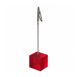 Photo Holder Clip with Square Red Coloured Resin Base