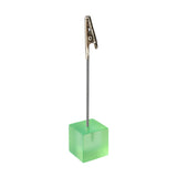 Photo Holder Clip with Square Light Green Coloured Resin Base