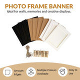 White Photo Frame Banner Set with Wooden Pegs and Hemp Twine