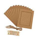 Kraft Photo Frame Banner Set with Wooden Pegs and Hemp Twine