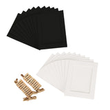 Black & White Photo Frame Banner Set with Wooden Pegs and Hemp Twine