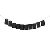 Black Photo Frame Banner Set with Wooden Pegs and Hemp Twine