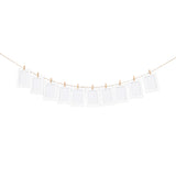 White Photo Frame Banner Set with Wooden Pegs and Hemp Twine