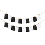 Black & White Photo Frame Banner Set with Wooden Pegs and Hemp Twine