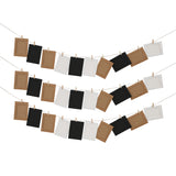 Black, White & Kraft Photo Frame Banner Set with Wooden Pegs and Hemp Twine