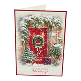 Snowy Red Door Pack of 20 in 4 Designs Season's Greetings Christmas Cards
