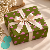 Pack of 2 Garden Of Hearts Design 50 x 70 cm Gift Wrap Sheets with 2 Tags - Valentine’s Mother's Day Birthdays Everyday Celebrations