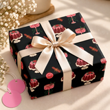 Pack of 2 Dessert Festive Design 50 x 70 cm Gift Wrap Sheets with 2 Tags - Christmas Birthdays Parties Holiday Gifting
