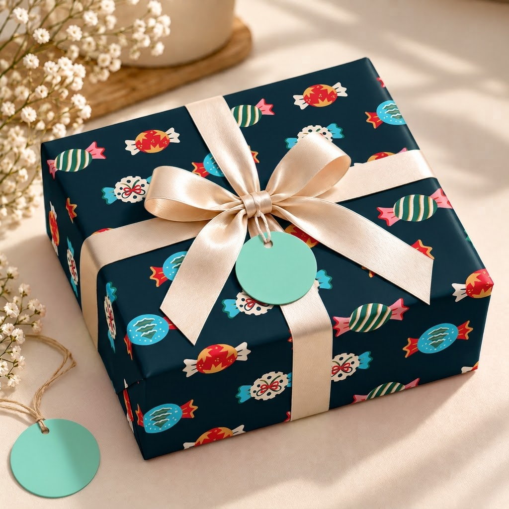 Pack of 2 Wrapped Wishes Design 50 x 70 cm Gift Wrap Sheets with 2 Tags - Halloween Birthdays Everyday Celebrations