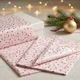 Pack of 5 Confetti Dots Design 50 x 70 cm Luxury Red Foil Tissue Sheets - Christmas, Birthday, Valentine