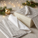 Pack of 5 White Swirl Band Design 50 x 70 cm Luxury Silver Foil Tissue Sheets - Wedding, Anniversary