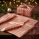 Pack of 5 Abstract Stripes Design 50 x 70 cm Luxury Gold Foil Tissue Sheets - Wedding, Christmas, Celebration