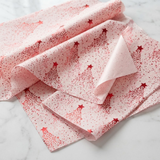 Pack of 5 Dotted Christmas Star Design 50 x 70 cm Luxury Red Foil Tissue Sheets