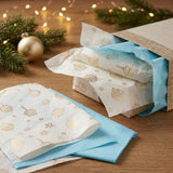 Pack of 8 Sweet Celebration Luxury Gold Foil Design & Plain Sky Blue 50 x 70 cm Tissue Sheets - Birthday, Cake, Boys
