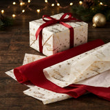 Pack of 8 Merry Christmas Luxury Gold Foil Design & Plain Red 50 x 70 cm Tissue Sheets