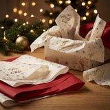 Pack of 8 Merry Christmas Luxury Gold Foil Design & Plain Red 50 x 70 cm Tissue Sheets