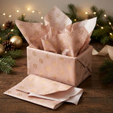 Pack of 5 Snowflakes Dots Design 50 x 70 cm Luxury Gold Foil Tissue Sheets - Christmas, Winter, Celebration
