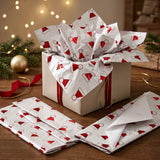 Pack of 5 Christmas Santa Hat Toss Design 50 x 70 cm Luxury Red Foil Tissue Sheets