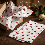 Pack of 5 Christmas Santa Hat Toss Design 50 x 70 cm Luxury Red Foil Tissue Sheets