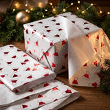 Pack of 5 Christmas Santa Hat Toss Design 50 x 70 cm Luxury Red Foil Tissue Sheets