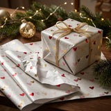 Pack of 5 Valentine Elegance Hearts Design 50 x 70 cm Luxury Red Foil Tissue Sheets - Wedding, Anniversary