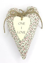 Sentiments Hanging Heart Cushion One I Love
