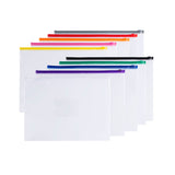 Pack of 12 A3 Clear Zippy Bags with Purple Zip