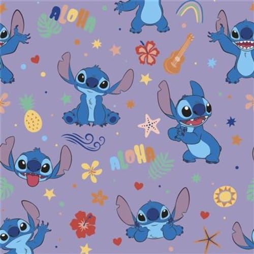 Disney Stitch Purple Design 2m Rollwrap Wrapping Paper For Birthdays/Weddings/Christmas