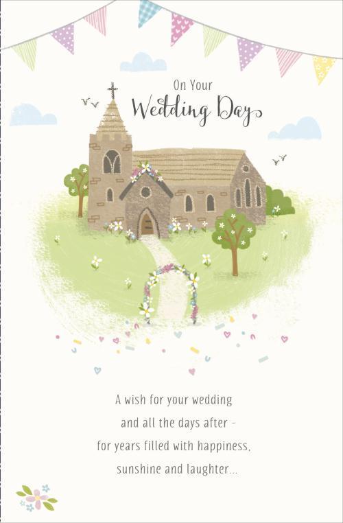 On Your Wedding Day Church Congratulations Greeting Card 