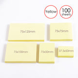 Pack of 100 Self Sticky Notes 75x75mm Yellow