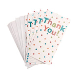 8 Pack Glitter Finished Thank You Cards with Spots