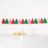 12ft Vibrant Christmas 3D Tree Shaped Tissue Garland Kit