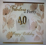 Second Nature Handmade Birthday Card Notting Hill Range 40th Birthday Flowers #NH043 