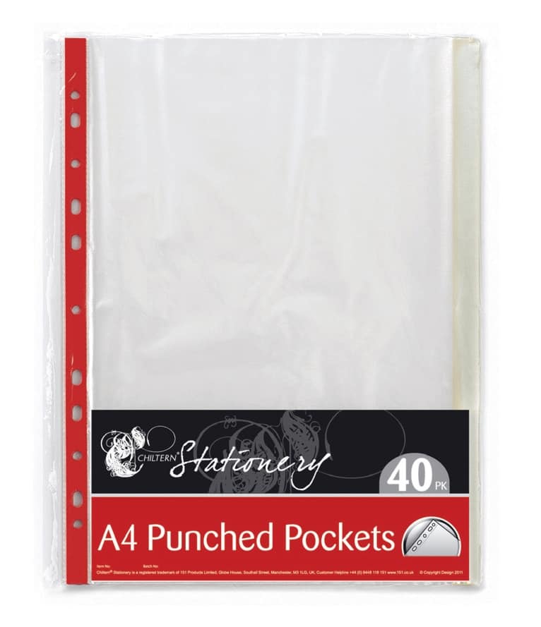 A4 Punched Pockets (40 Pack) {DC}