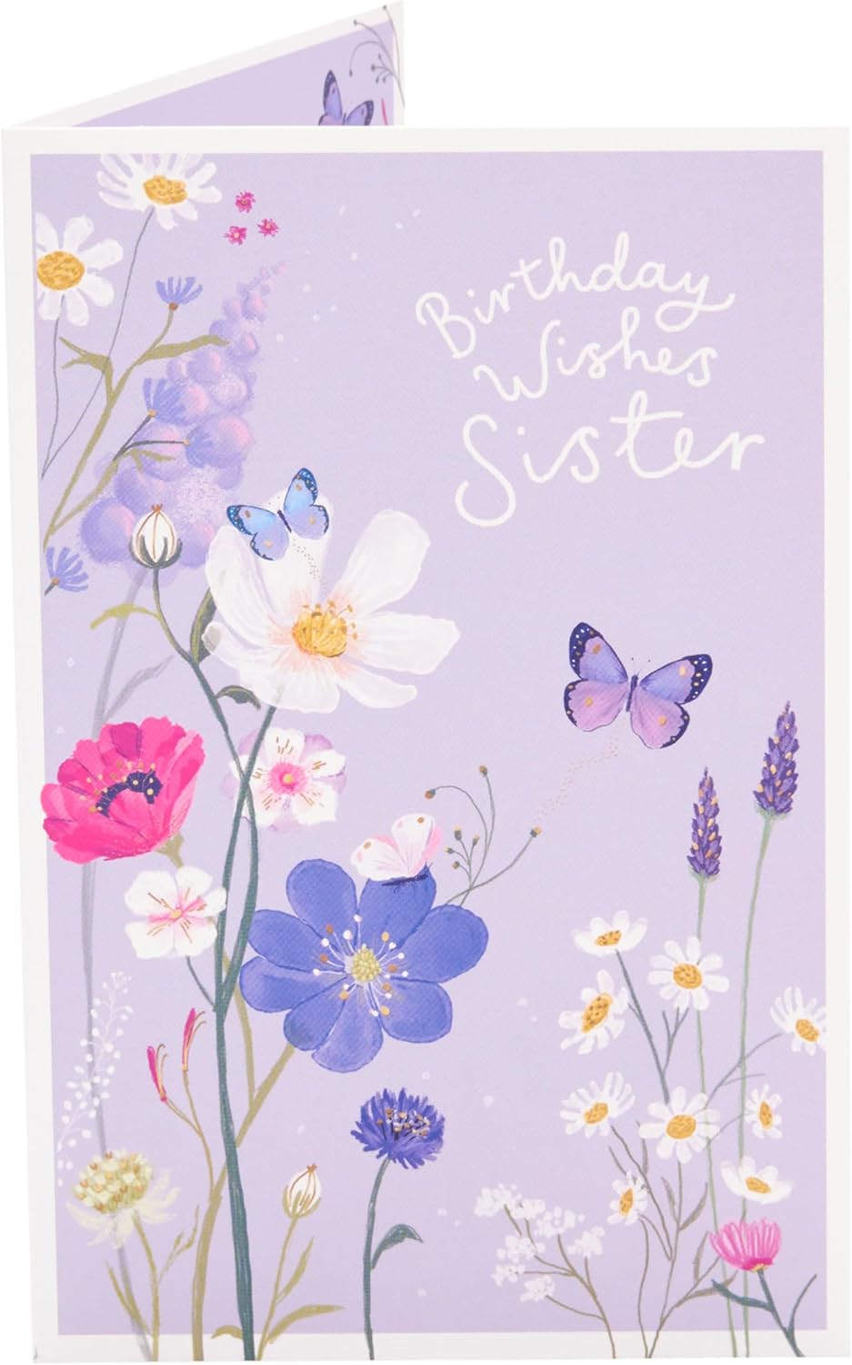 Flowers & Butterflies Design Sister Birthday Card