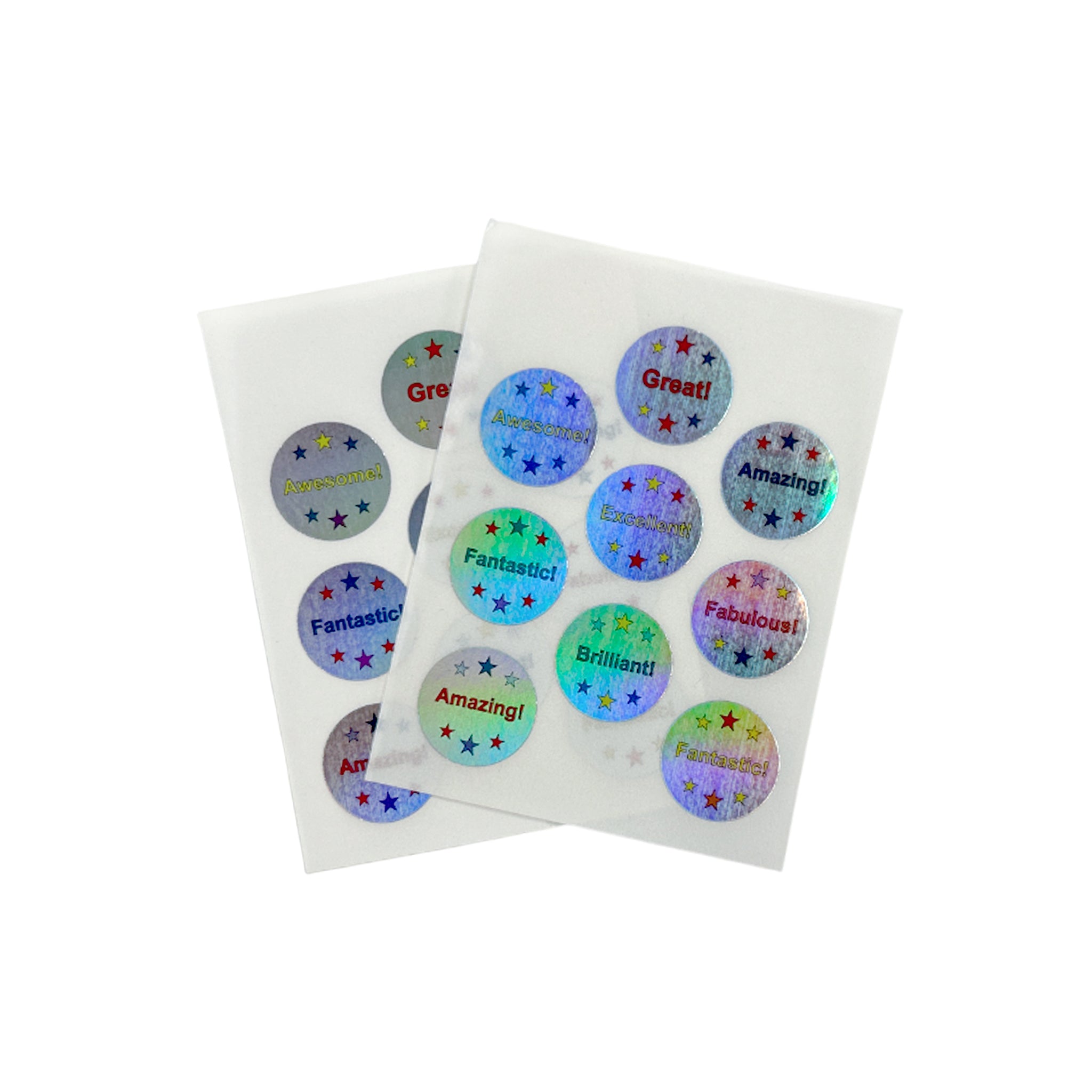 Pack of 18 Cool Holographic Round Labels 24mm
