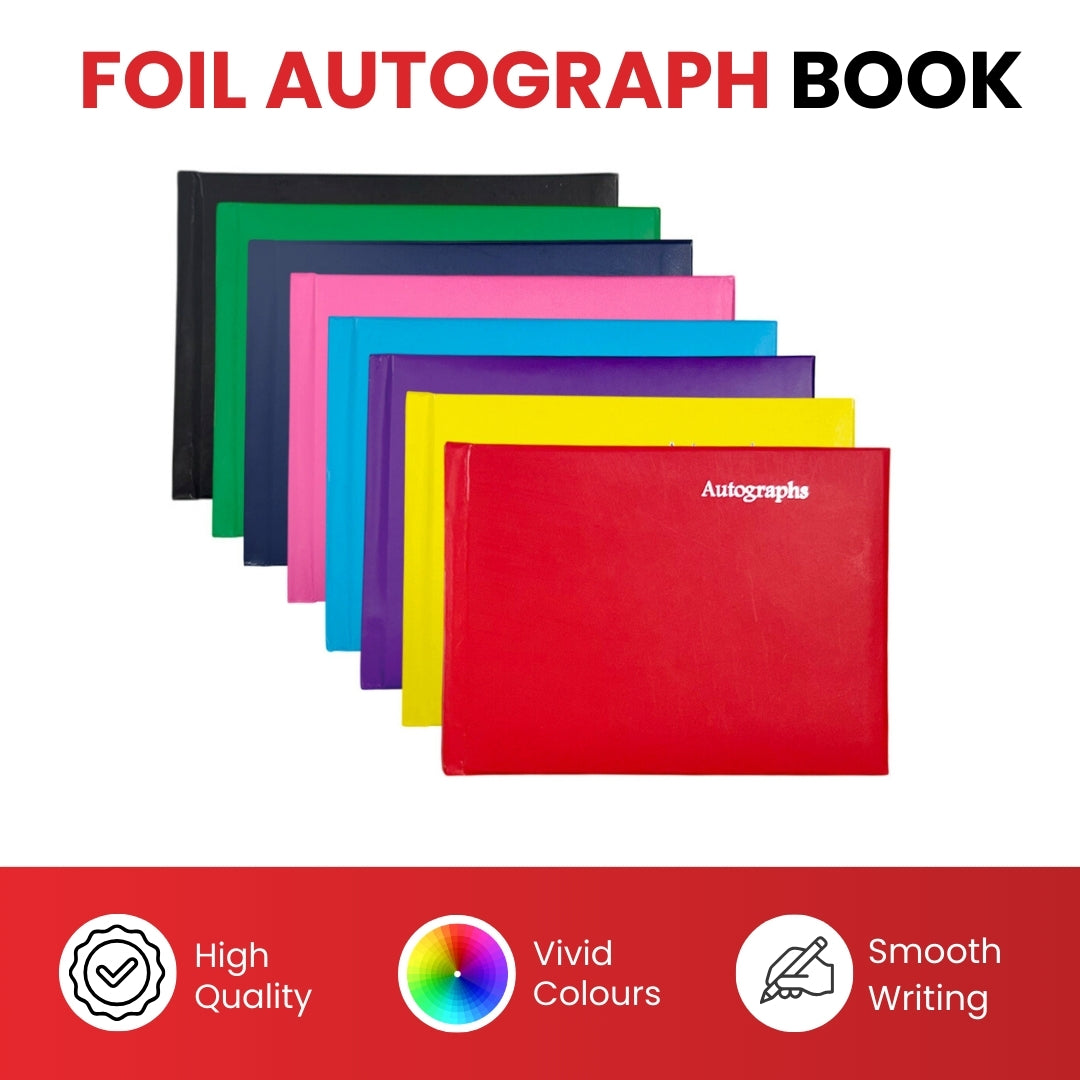 100 Pages Black Autograph Book – School Leavers Signature, End of Term Memory Book