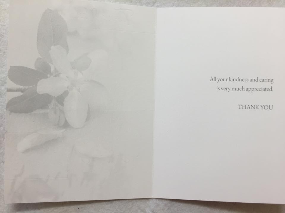 Thank You For Your Sympathy Card 