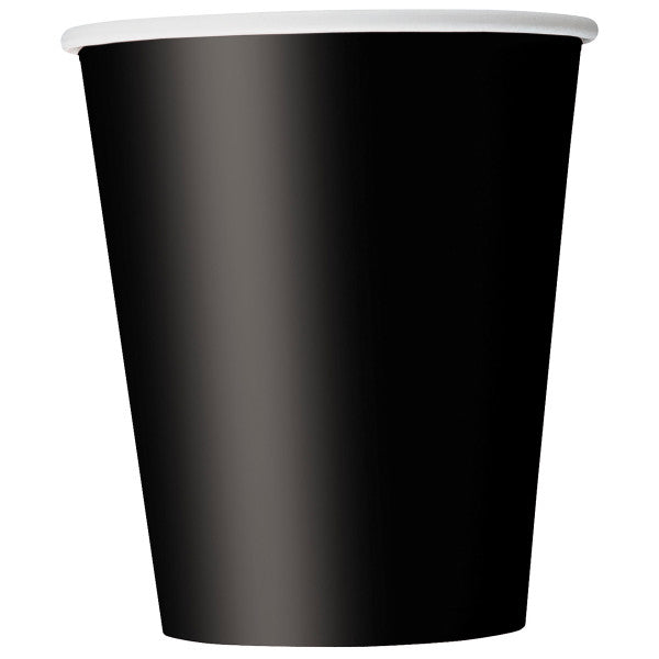 Pack of 14 Solid Black 9oz Paper Cups
