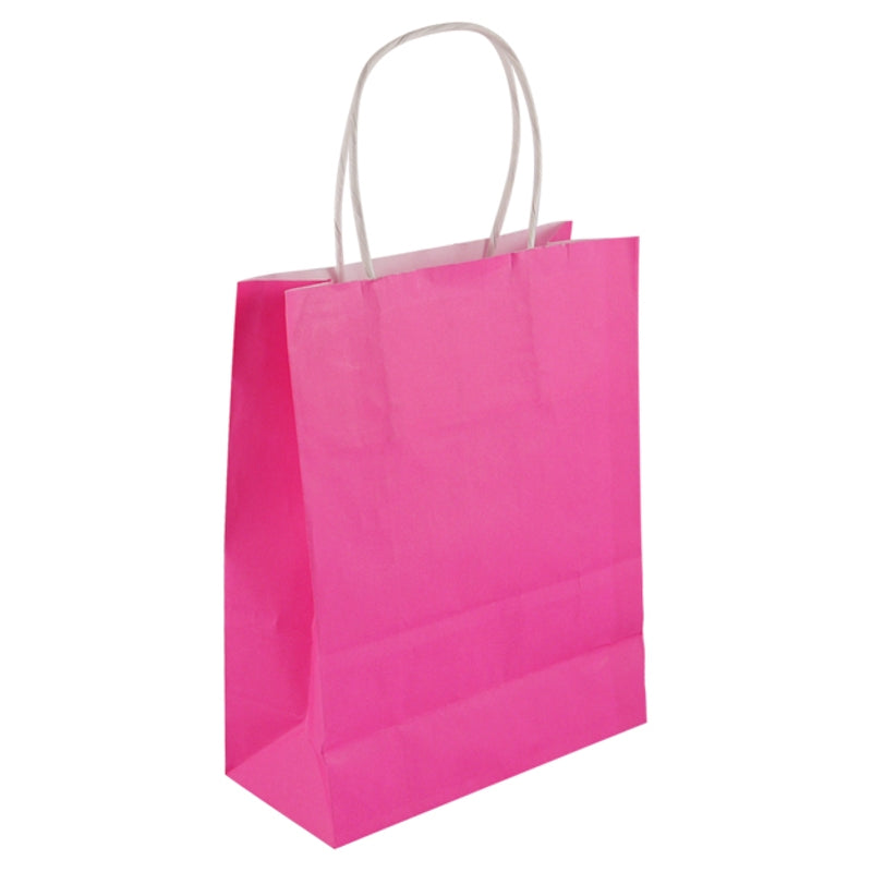 Pack of 12 Pink Paper Bags