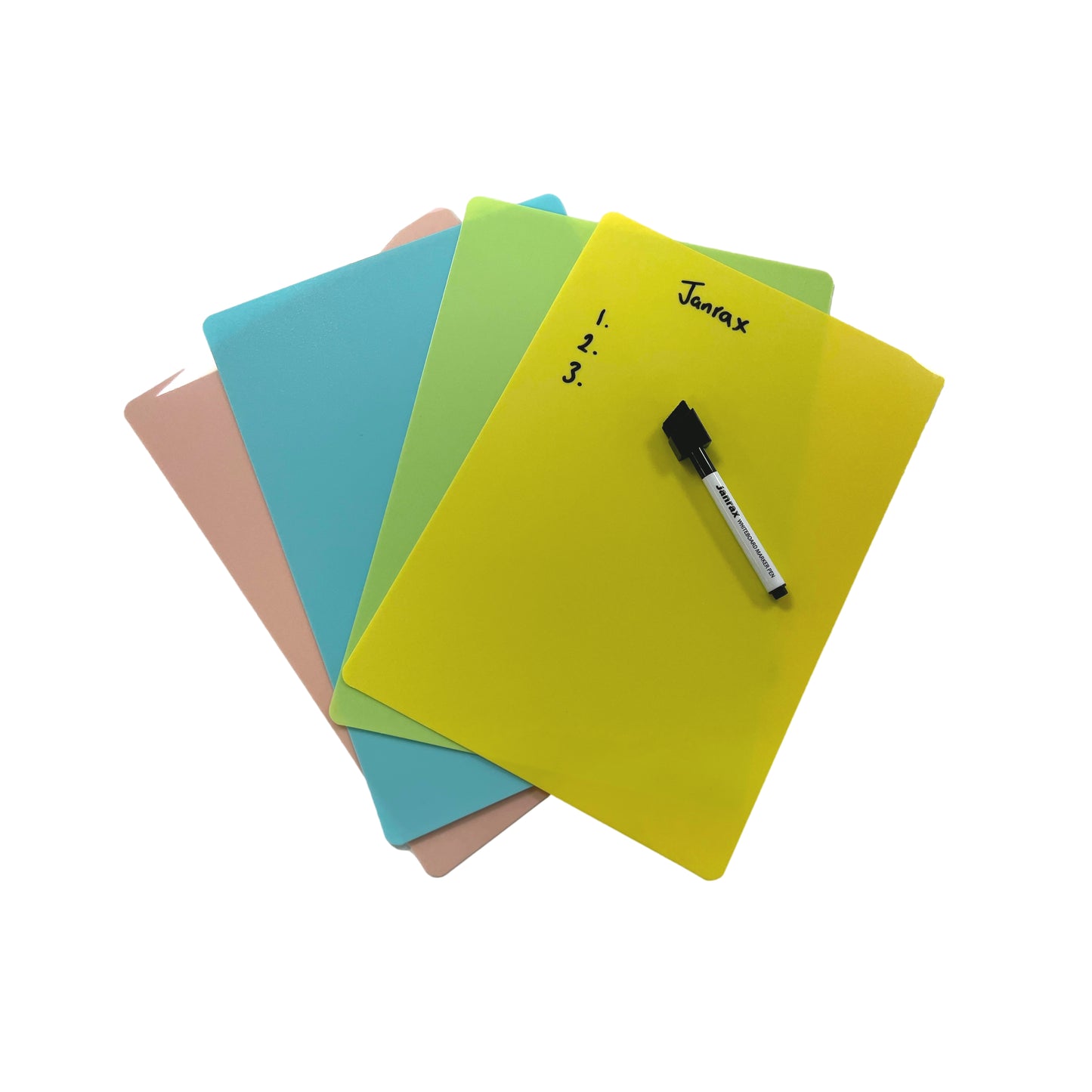 Pack of 12 A3 Assorted Coloured Whiteboards