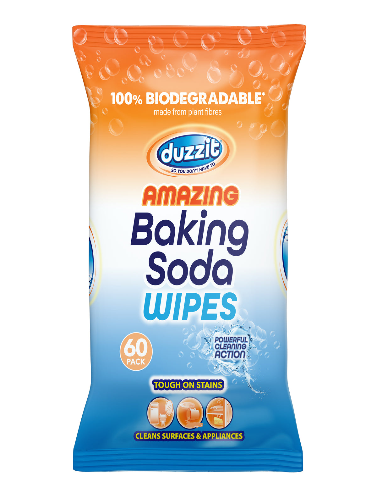 Pack of 60 Duzzit Baking Soda Wipes