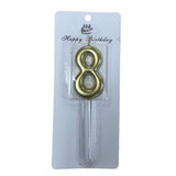 8 Number Gold-Plated Candle For Birthday Party