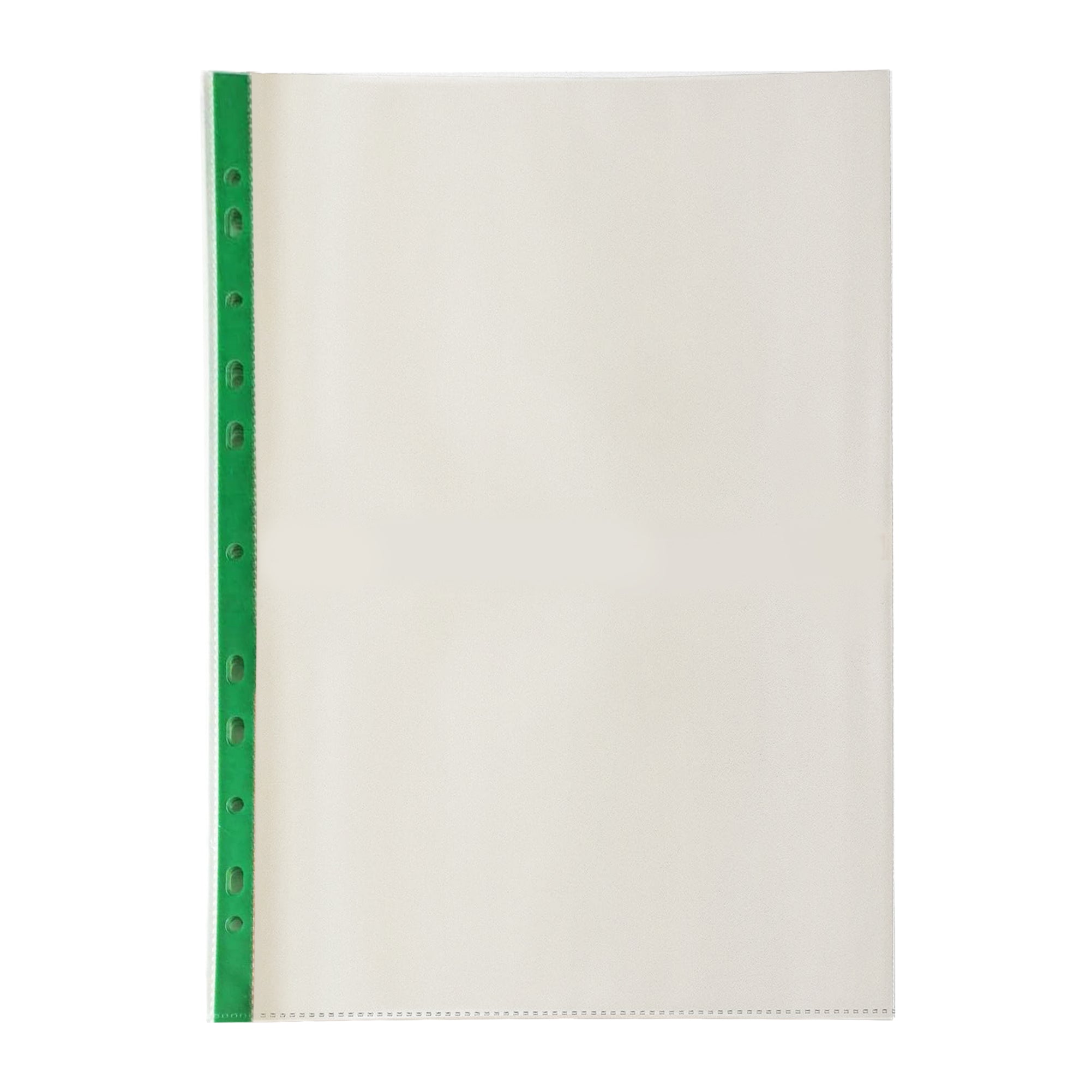 Pack of 100 A4 Premium Glass Clear Punched Pockets (90 Micron) - 708099