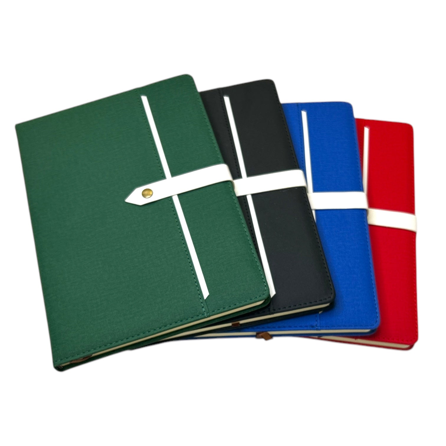 Single B5 96 Sheets Ruled PU Leather Hardcover Notebook with Button Closure